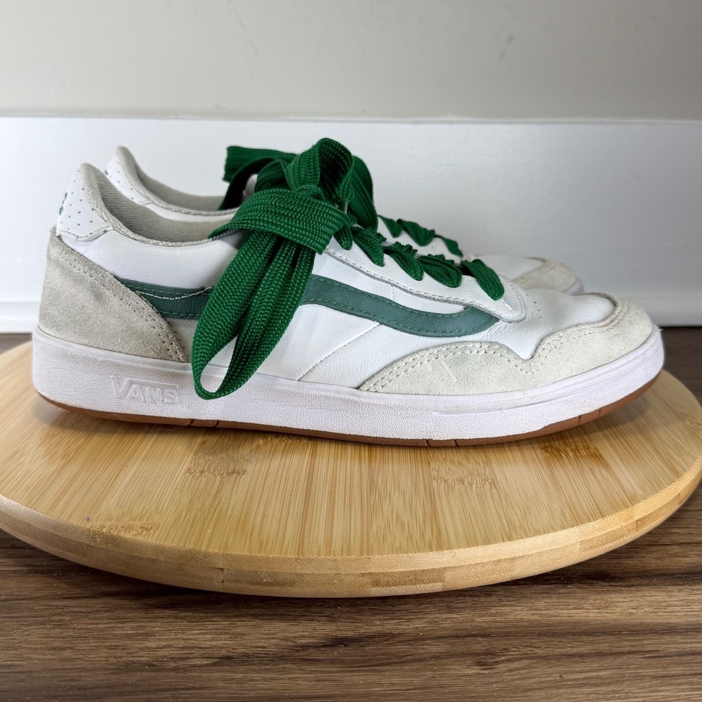 Vans Lowland CC Sneakers Men's 8 Women's 9.5 White Green ComfyCush Retro Skater